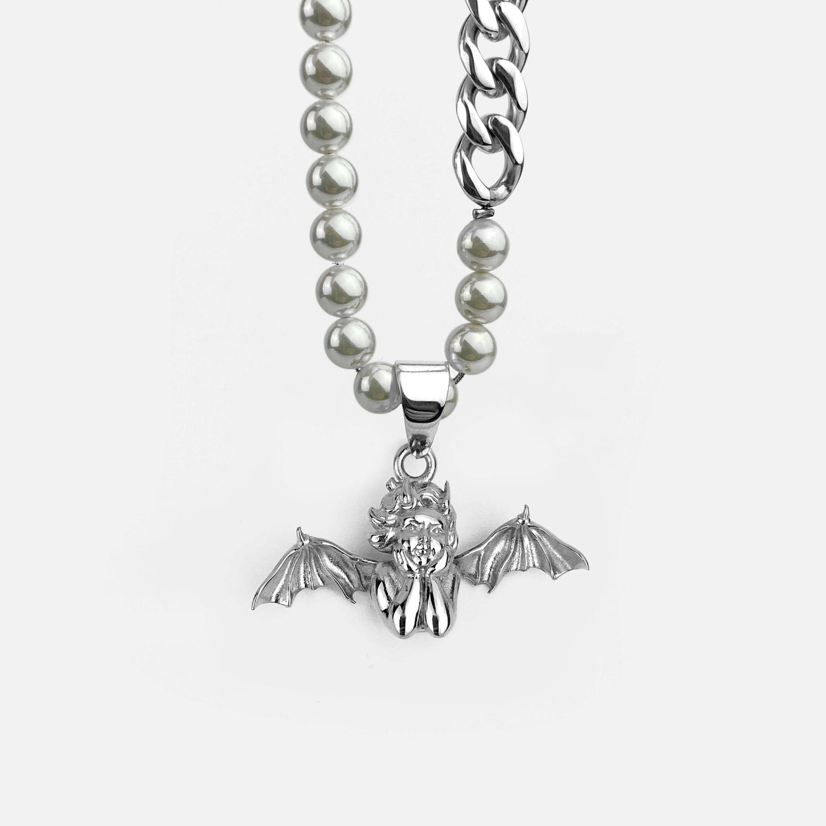 Fallen angel pearl Cuban chain/ choker | RARE-ROMANCE™