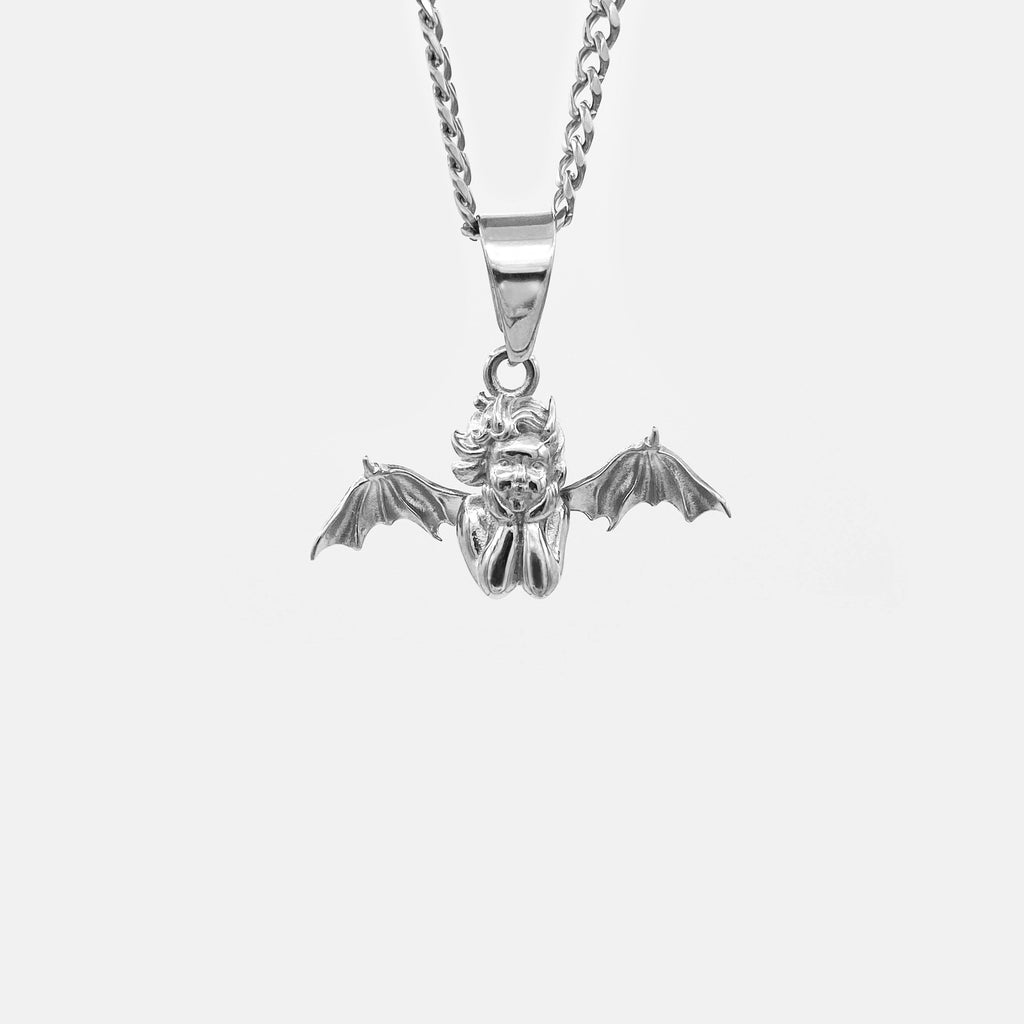 FALLEN ANGEL CUBAN NECKLACE RARE-ROMANCE™️ RARE-ROMANCEJewelry - Jewelry - Fashion - silver - gold - necklace - pendant  - chain - choker 