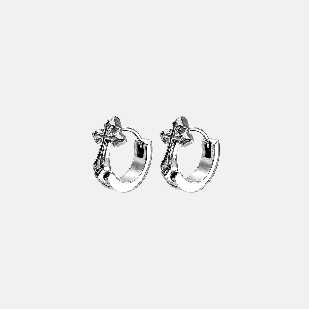 PRE-ORDER | CROSS HOOP EARRING - RARE-ROMANCE