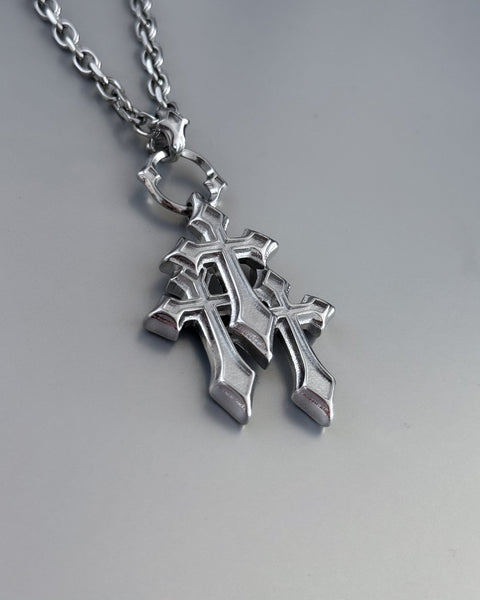 TRIPLE CROSS NECKLACE – RARE-ROMANCE