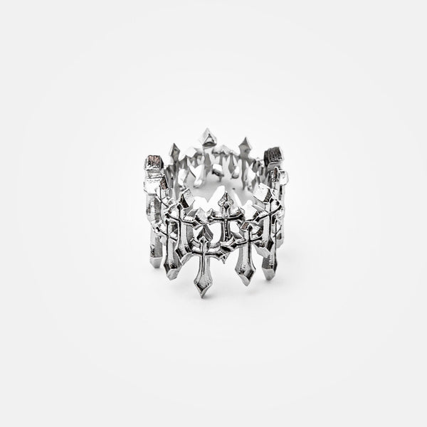 Cross Band Ring Stainless Steel Continuous Design – RARE-ROMANCE