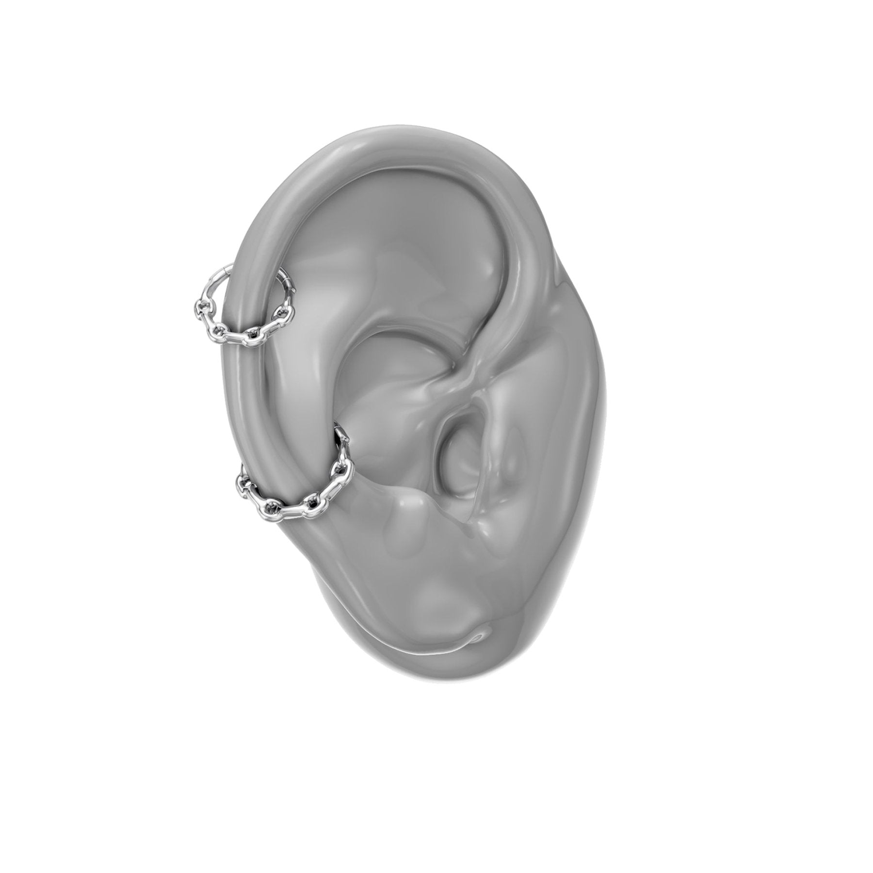 Anchor Chain Clicker | Titanium Septum & Conch Ring | RARE-ROMANCE