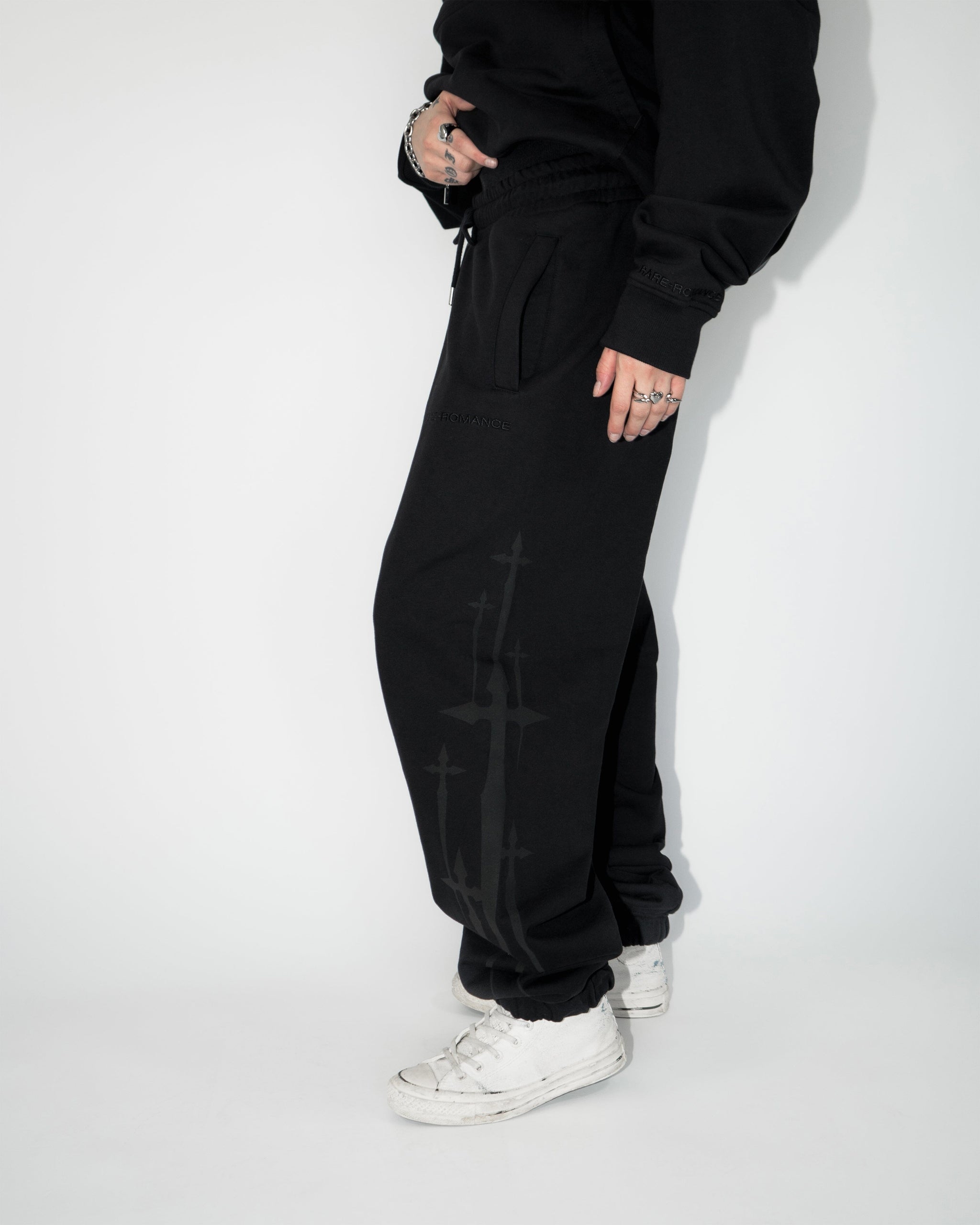 ●ROUGHNECK● Rosario Baggy Track Pants / Black Kapital Smooth Jersey Stantman&woman Baggy Track Pants