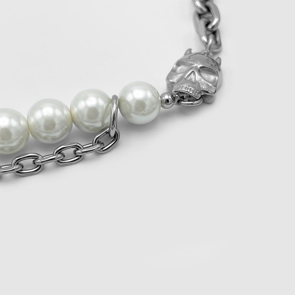 Demon Skull Link Pearl Chain | RARE-ROMANCE™