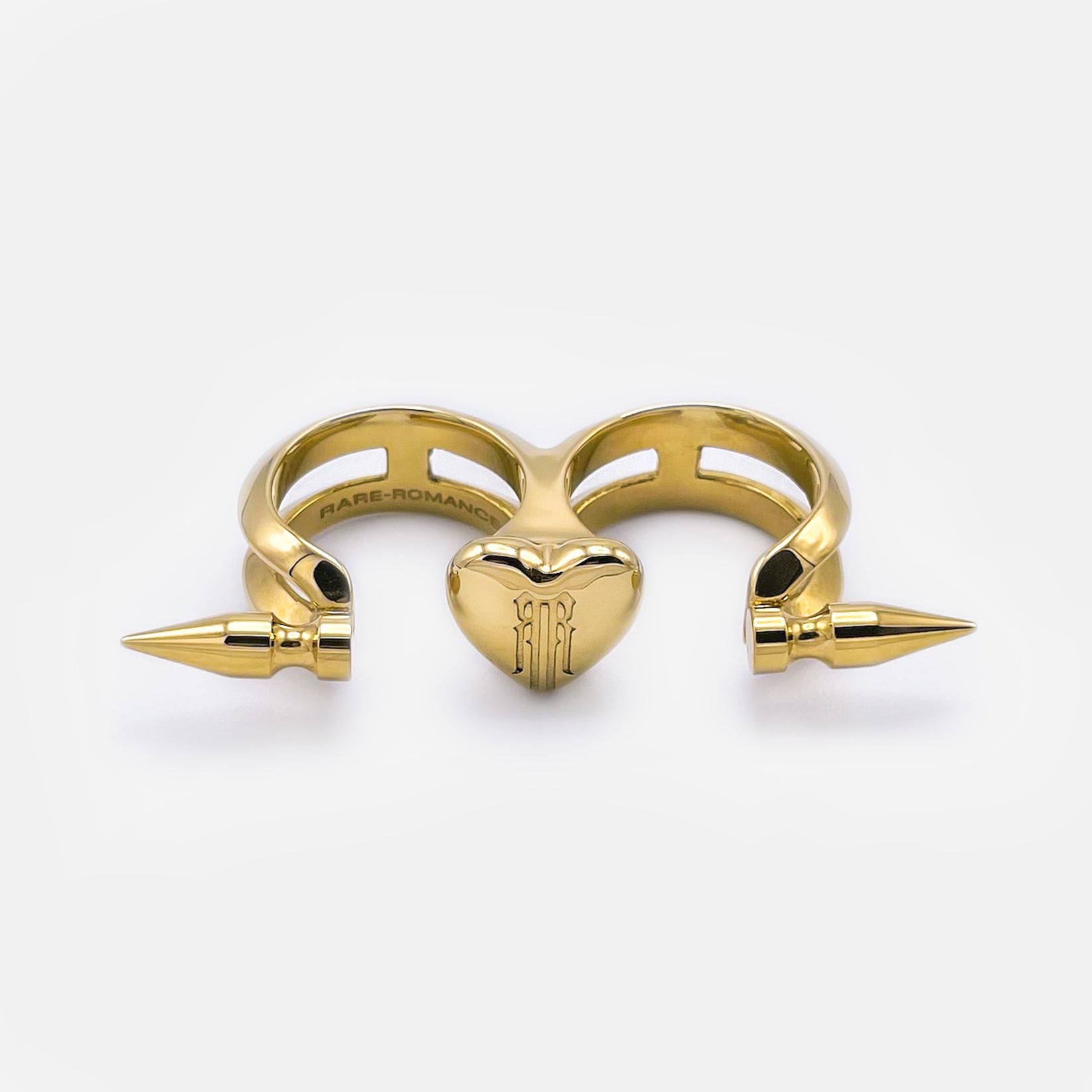Spike Heart Double Ring | RARE-ROMANCE™