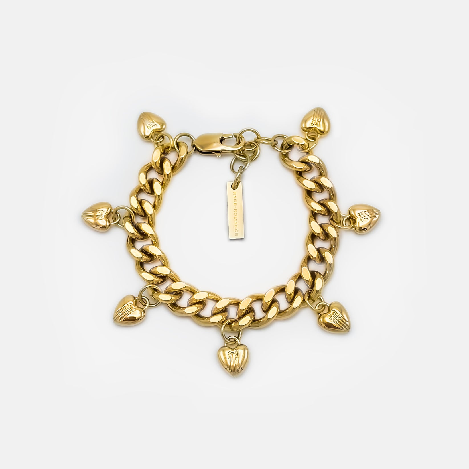 日本未入荷 RAREROMANCE / HEART CHARM CUBAN BRACELET Heart Charm Cuban Bracelet | RARE-ROMANCE™