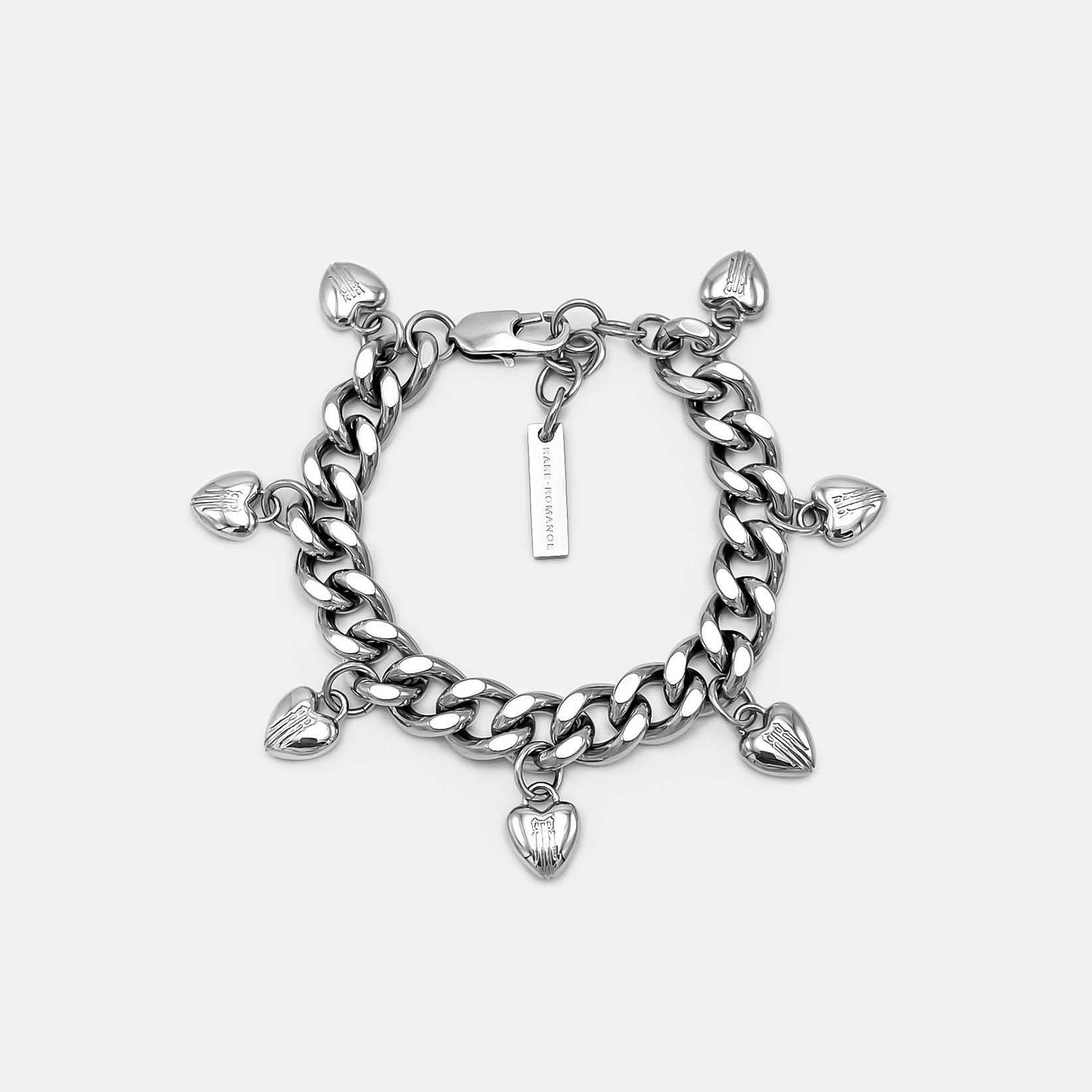 日本未入荷 RAREROMANCE / HEART CHARM CUBAN BRACELET Heart Charm Cuban Bracelet | RARE-ROMANCE™