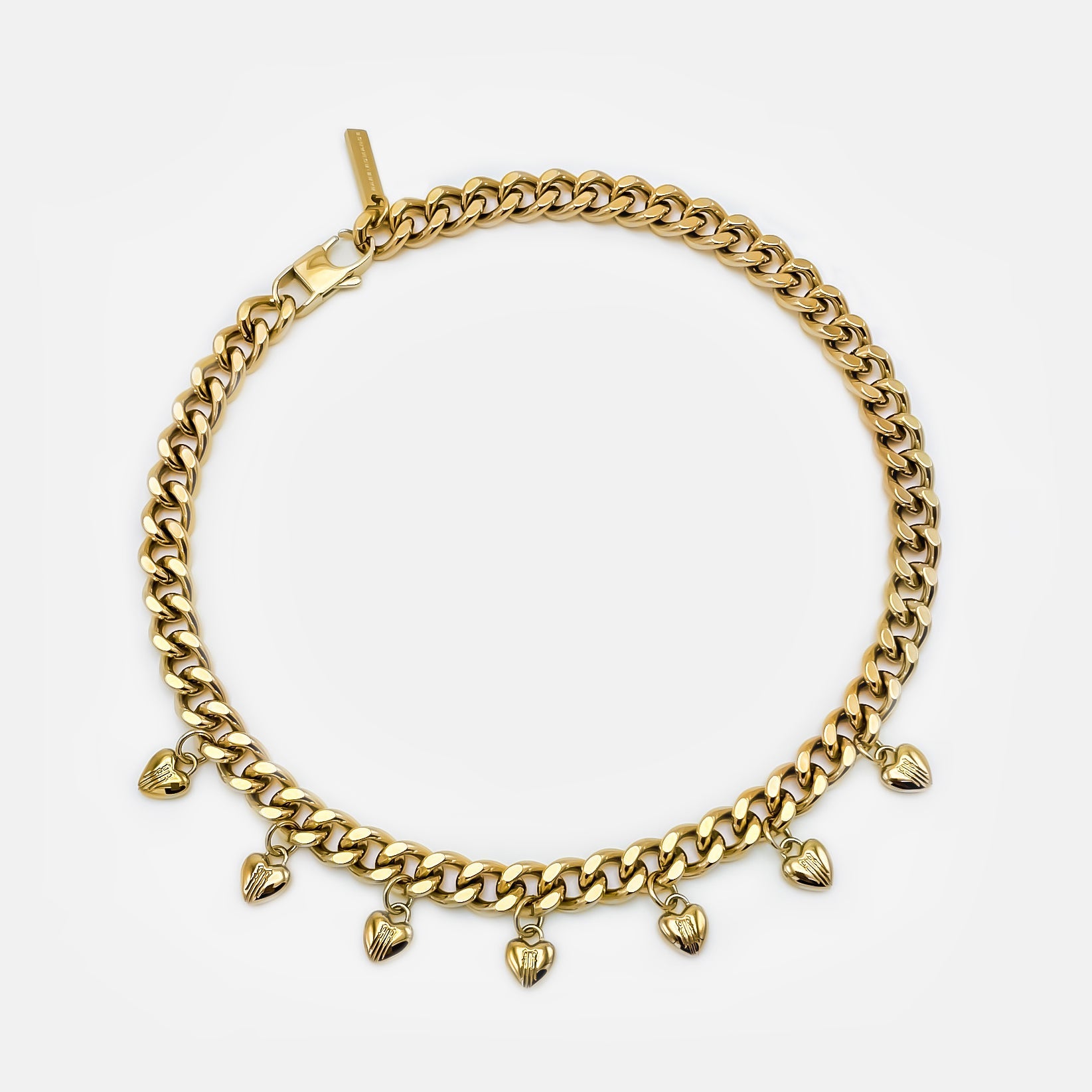 日本未入荷 RAREROMANCE / HEART CHARM CUBAN BRACELET HeartCharmCubanChain_0047_Hear