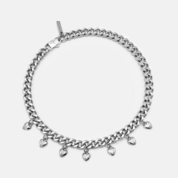 日本未入荷 RAREROMANCE / HEART CHARM CUBAN BRACELET HeartCharmCubanChain_0052_Laye