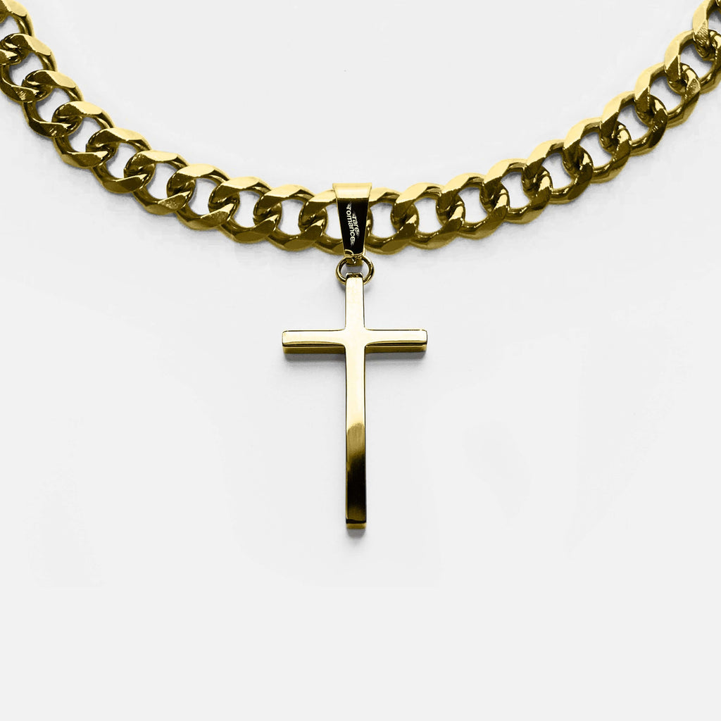 ESSENTIAL CROSS HEAVY CUBAN CHAIN RARE-ROMANCE™️ RARE-ROMANCEJewelry - Jewelry - Fashion - silver - gold - necklace - pendant  - chain - choker 