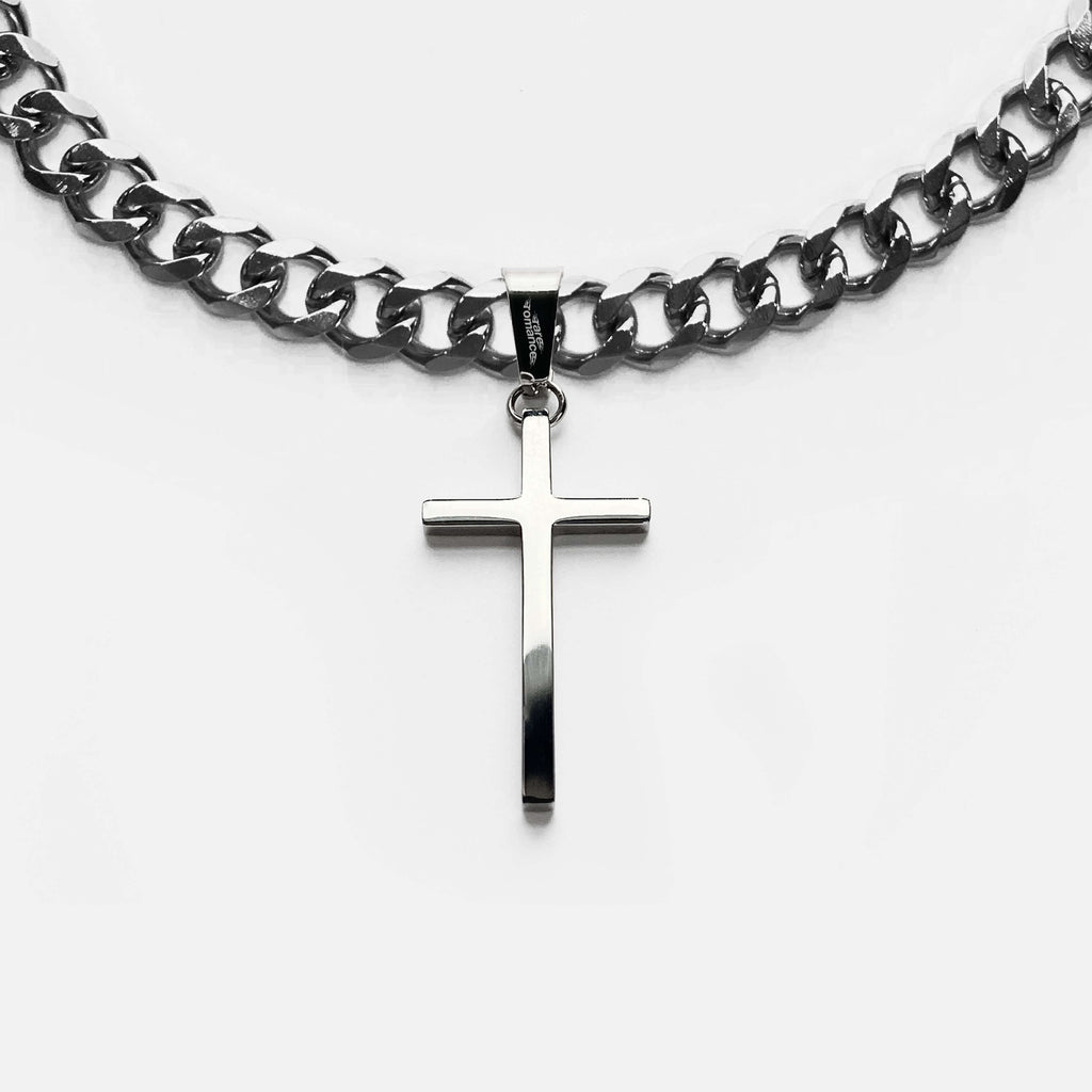 ESSENTIAL CROSS HEAVY CUBAN CHAIN RARE-ROMANCE™️ RARE-ROMANCEJewelry - Jewelry - Fashion - silver - gold - necklace - pendant  - chain - choker 