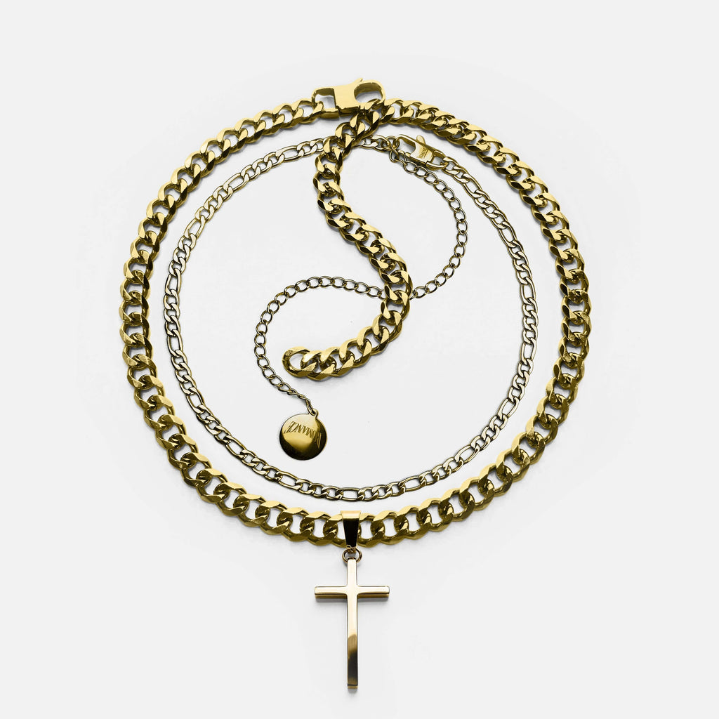 ESSENTIAL CROSS DUAL CHAIN RARE-ROMANCE™️ RARE-ROMANCEJewelry - Jewelry - Fashion - silver - gold - necklace - pendant  - chain - choker 