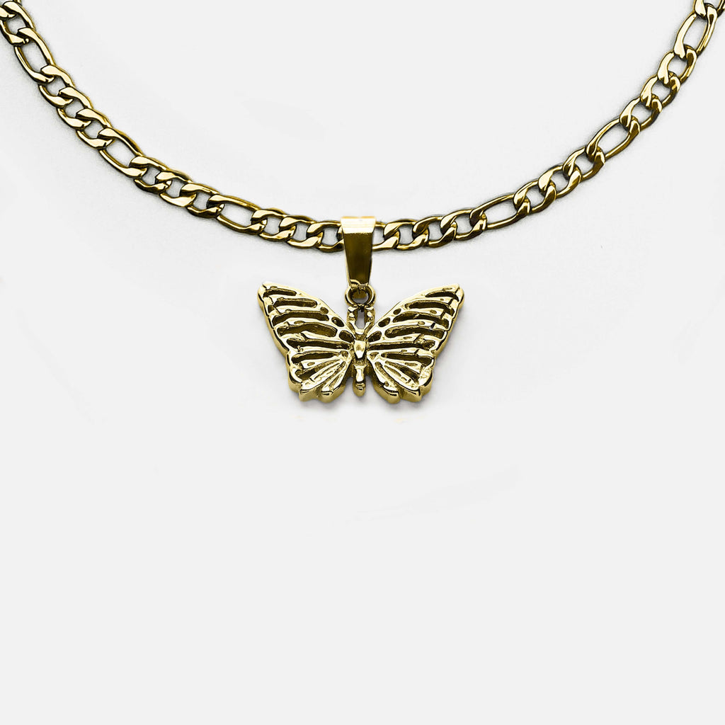 DIED LIT BUTTERFLY FIGARO NECKLACE RARE-ROMANCE™️ RARE-ROMANCEJewelry - Jewelry - Fashion - silver - gold - necklace - pendant  - chain - choker 