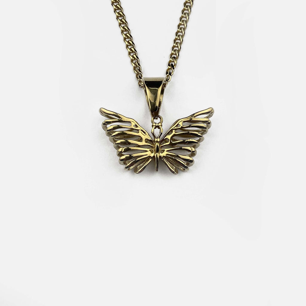 DIED LIT BUTTERFLY 2.0 CUBAN NECKLACE RARE-ROMANCE™️ RARE-ROMANCEJewelry - Jewelry - Fashion - silver - gold - necklace - pendant  - chain - choker 