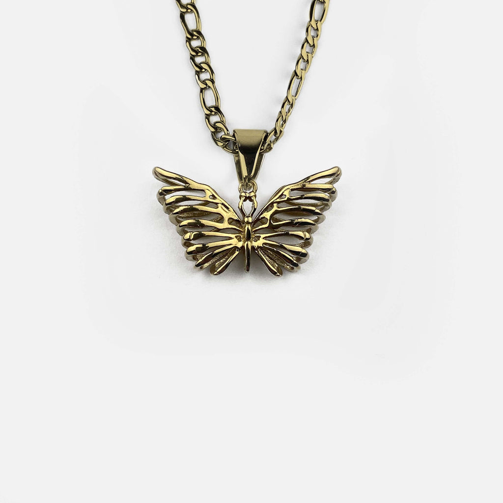 DIED LIT BUTTERFLY 2.0 FIGARO NECKLACE RARE-ROMANCE™️ RARE-ROMANCEJewelry - Jewelry - Fashion - silver - gold - necklace - pendant  - chain - choker 