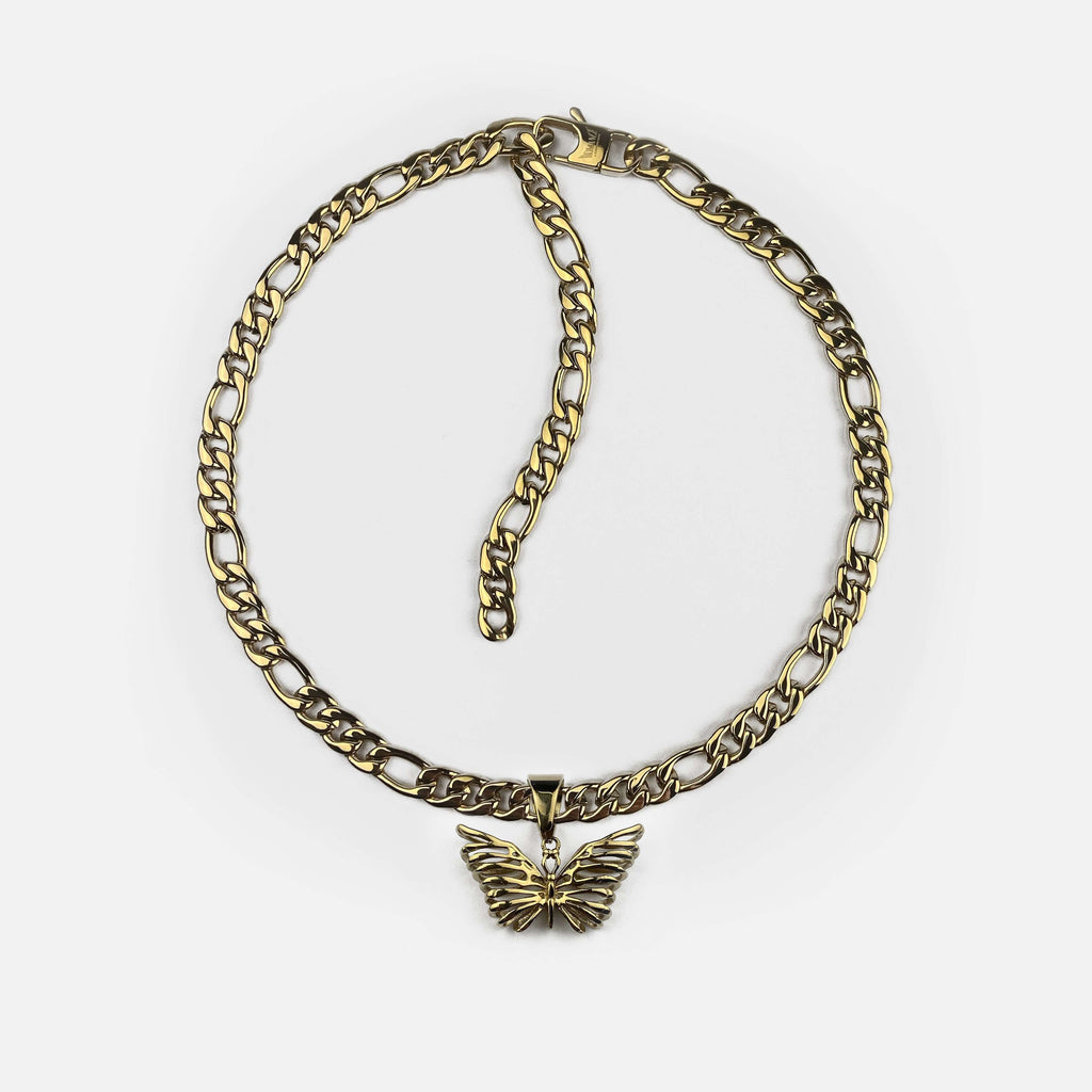 DIED LIT BUTTERFLY 2.0 HEAVY FIGARO CHAIN RARE-ROMANCE™️ RARE-ROMANCEJewelry - Jewelry - Fashion - silver - gold - necklace - pendant  - chain - choker 