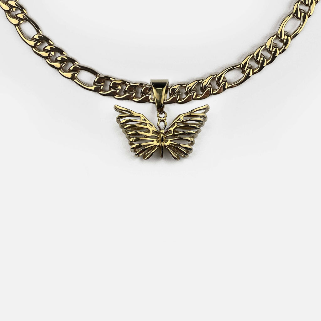 DIED LIT BUTTERFLY 2.0 HEAVY FIGARO CHAIN RARE-ROMANCE™️ RARE-ROMANCEJewelry - Jewelry - Fashion - silver - gold - necklace - pendant  - chain - choker 