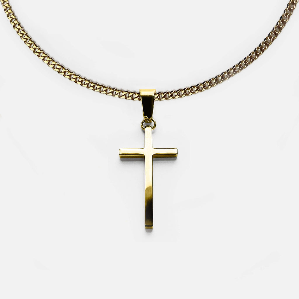 ESSENTIAL CROSS CUBAN NECKLACE RARE-ROMANCE™️ RARE-ROMANCEJewelry - Jewelry - Fashion - silver - gold - necklace - pendant  - chain - choker 