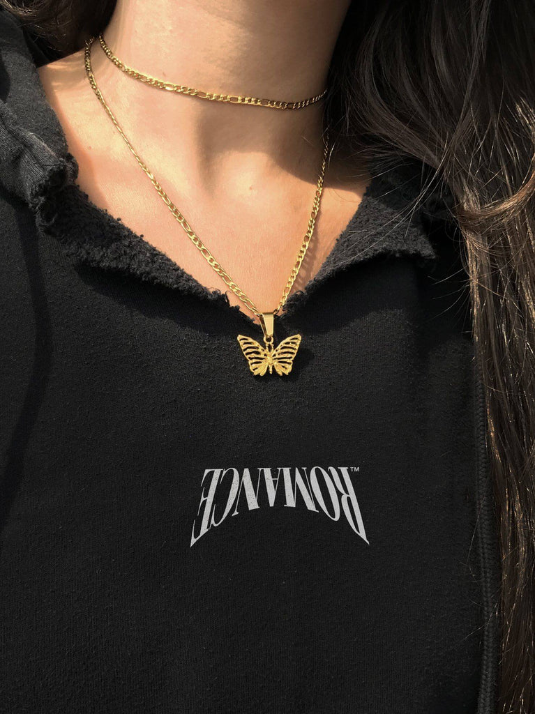 DIED LIT BUTTERFLY FIGARO NECKLACE RARE-ROMANCE™️ RARE-ROMANCEJewelry - Jewelry - Fashion - silver - gold - necklace - pendant  - chain - choker 