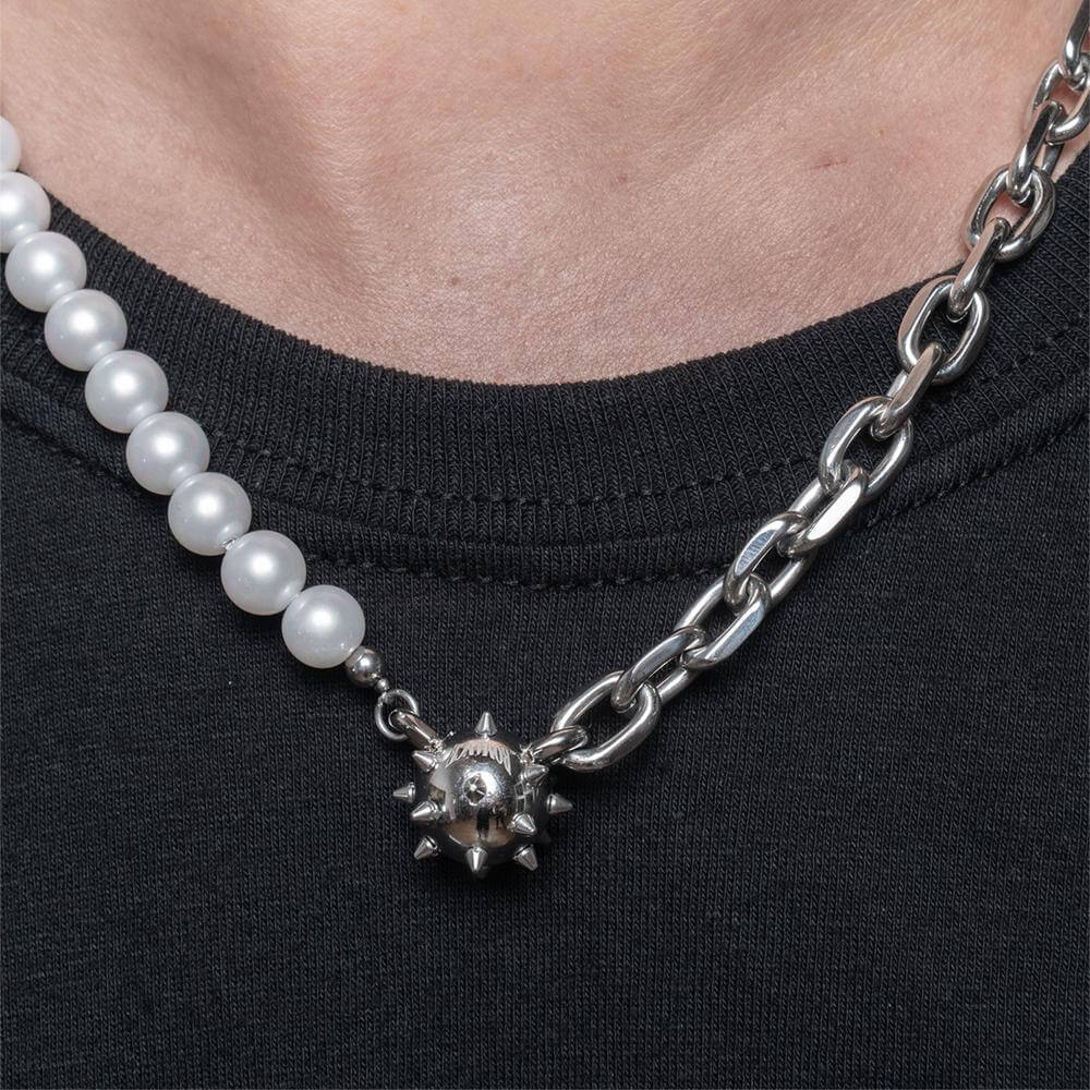 SPIKE BALL PEARL NECKLACE - RARE-ROMANCE