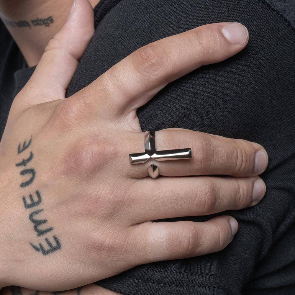 Hard jewelry cross ring discount