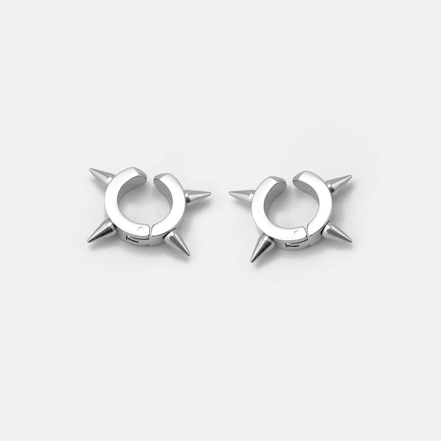 RAREROMANCE Horn Hoop Cuff Earring イヤリング ペア horn_hoop_cuff_silver_double.