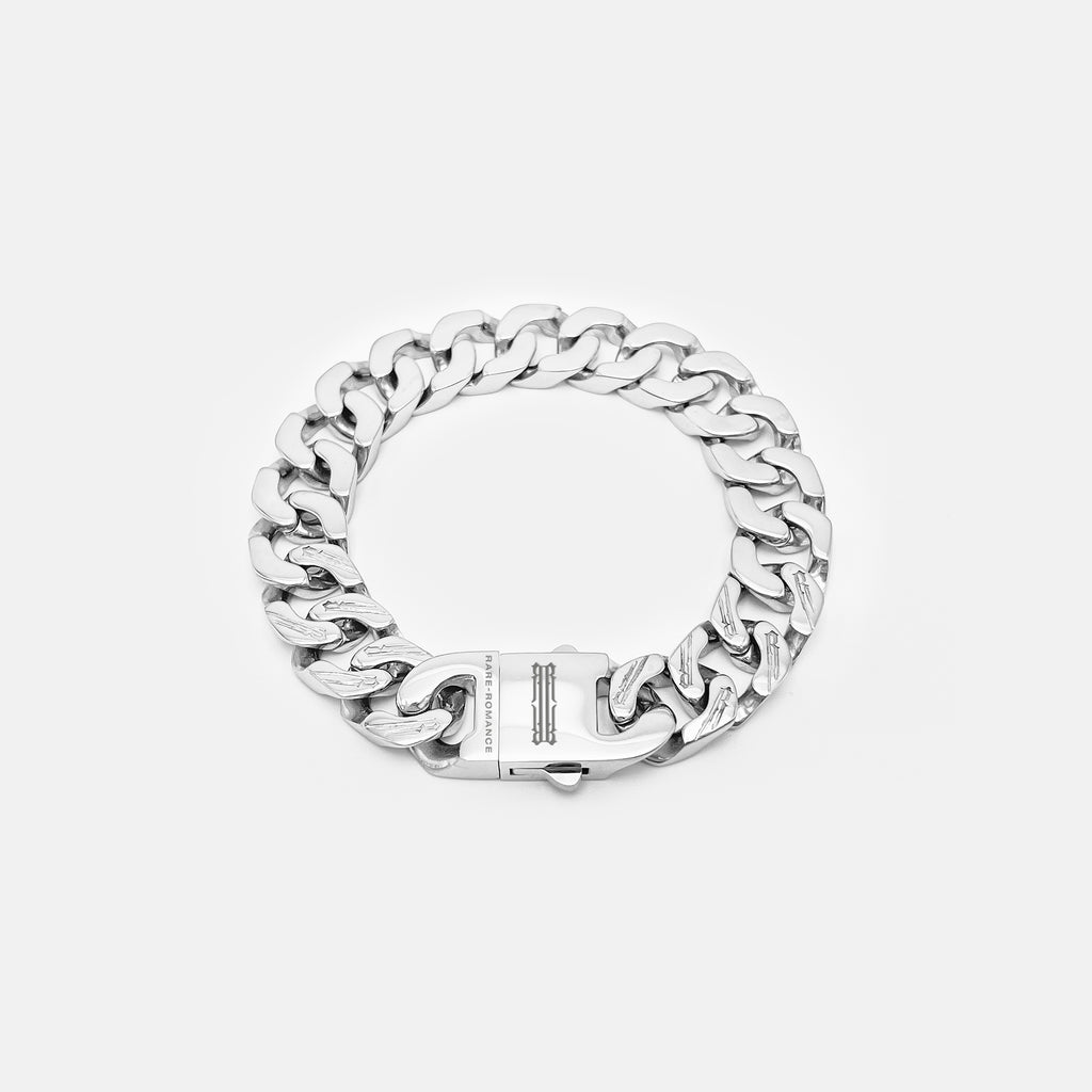 RR Monogram Cuban Link Bracelet | RARE-ROMANCE Medium